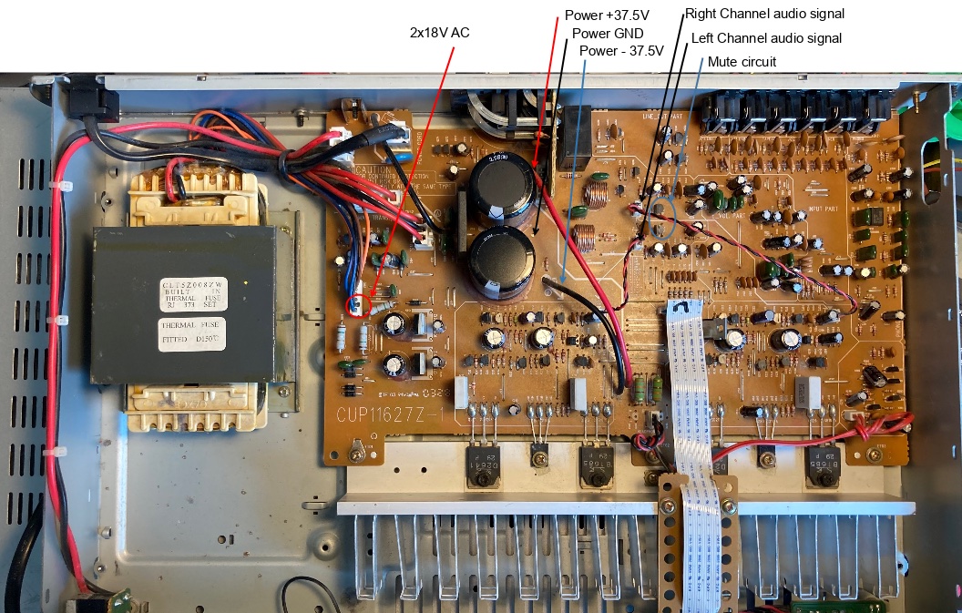 Bush Acoustics AMP2025 - top view of the board